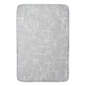 Tapis De Bain Signatures blanches sur gris clair personnalisées (devant Vertical)