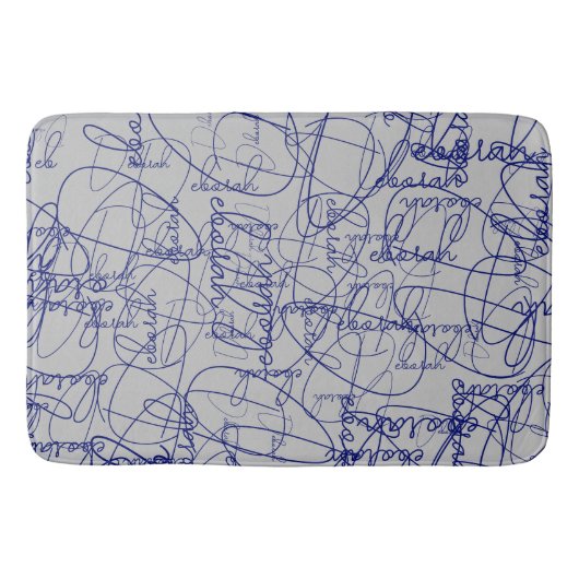 Tapis De Bain Signatures bleues Calligraphie (Devant)