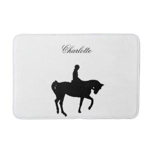 Tapis De Bain Silhouette cheval et cavalier