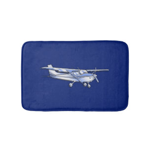 Tapis De Bain Silhouette de Chrome Cessna de l'aéronef volant e