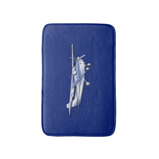 Tapis De Bain Silhouette de Chrome Cessna de l'aéronef volant en (Devant (Vertical))