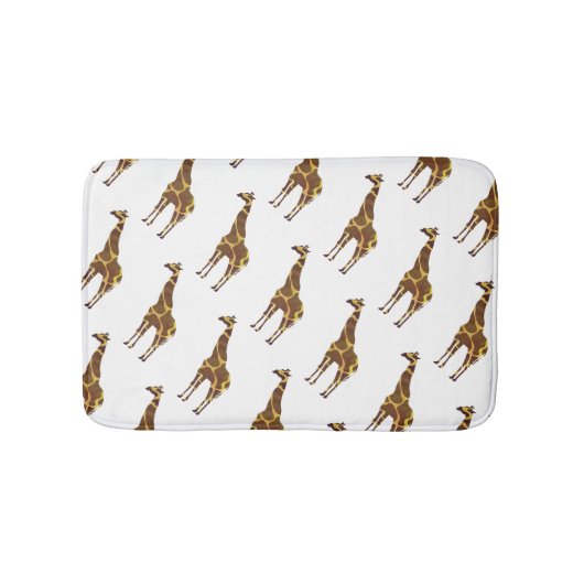 Tapis De Bain Silhouette de girafe marron et jaune (Devant)