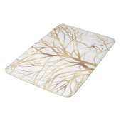 Tapis De Bain Silhouette de l'arbre d'or moderne Conception blan (Angle)