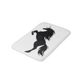 Tapis de bain silhouette de licorne élevée en noir (Angle)