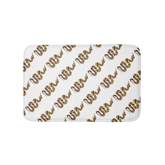 Tapis De Bain Silhouette de serpent marron et or (Devant)