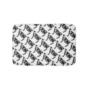 Tapis De Bain Silhouette de vache noire et blanche