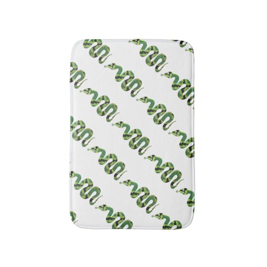 Tapis De Bain Silhouette d'impression en noir et vert serpent (Devant (Vertical))