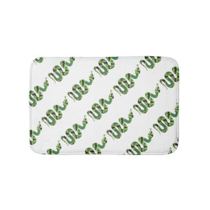 Tapis De Bain Silhouette d'impression en noir et vert serpent