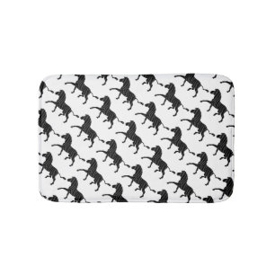 Tapis De Bain Silhouette d'impression noir et gris Zebra