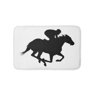 Tapis De Bain Silhouette du cheval de course