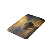 Tapis De Bain Silhouette du coucher de soleil de bison de buffle (Angle)