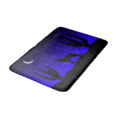 Tapis De Bain Silhouette du désert Loup hurlant Nuit (Angle)
