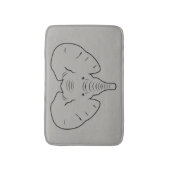 Tapis De Bain Silhouette du visage de l'éléphant (Devant (Vertical))