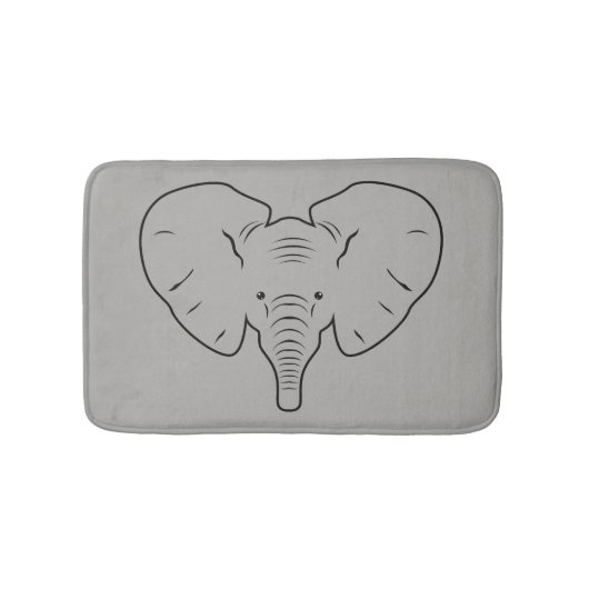 Tapis De Bain Silhouette du visage de l'éléphant (Devant)