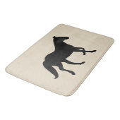 Tapis De Bain Silhouette et gabarit du cheval noir (Angle)