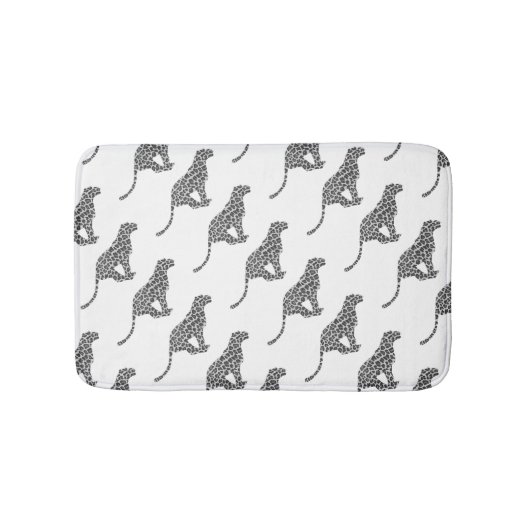 Tapis De Bain Silhouette gris léopard et gris clair (Devant)