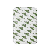 Tapis De Bain Silhouette léopard noir et vert (Devant (Vertical))