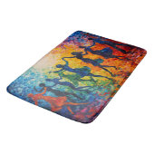 Tapis De Bain Silhouettes colorées dansant (Angle)