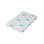 Tapis De Bain Silver & Turquoise Design chic & moderne feuille (Angle)