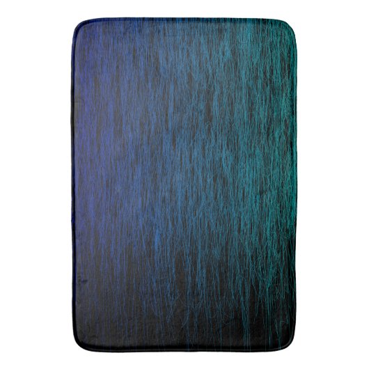 Tapis De Bain Simple Black Blue Turquoise Scribble Texture Abstr (devant Vertical)