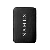 Tapis De Bain Simple Black Custom Ajouter Votre Nom Élégant (Devant (Vertical))