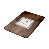 Tapis De Bain Simple Brown foncé Marbre subtil Monogramme modern (Angle)
