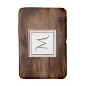 Tapis De Bain Simple Brown foncé Marbre subtil Monogramme modern (Devant (Vertical))