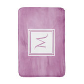 Tapis De Bain Simple clair violet subtil marbre moderne Monogram (Devant (Vertical))