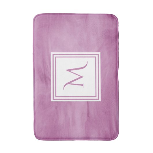 Tapis De Bain Simple clair violet subtil marbre moderne Monogram (Devant (Vertical))