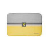 Tapis De Bain Simple deux tons jaune et gris Initiales Monogramm (Devant)