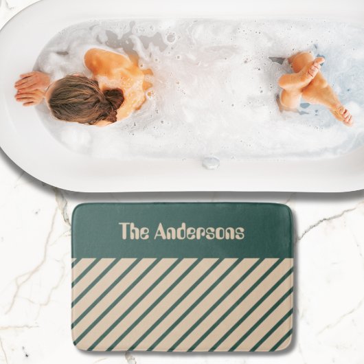 Tapis De Bain Simple et moderne Grilles de croix beige vert