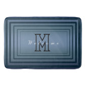Tapis De Bain Simple gradient moderne Bienvenue Script Monogramm (Devant)