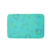 Tapis De Bain Simple Lime et cercles bruns sur Motif Turquoise (Devant)