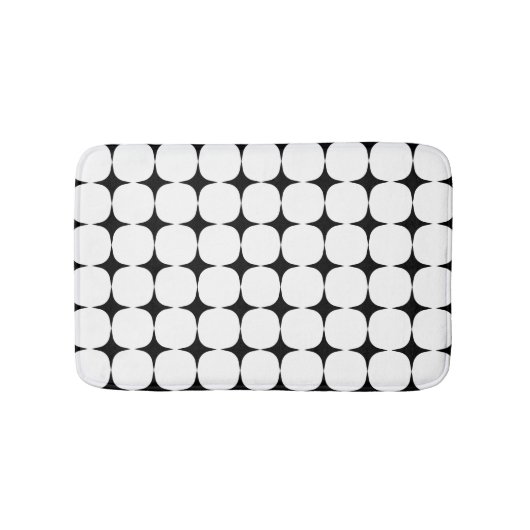 Tapis De Bain Simple Mid-Century moderne Motif noir et blanc (Devant)
