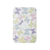 Tapis De Bain Simple mignon Pastel Botanique Papillons de la nat (Devant (Vertical))