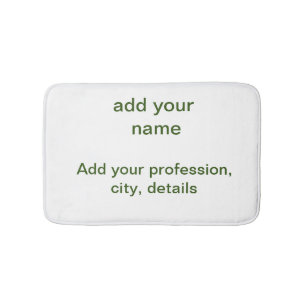 Tapis De Bain Simple minimal vert ajoutez votre texte nom photo