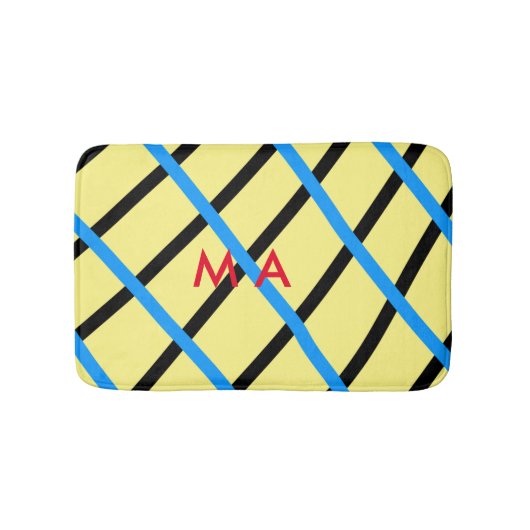 Tapis De Bain Simple monogramme ajouter votre nom lettre man min (Devant)