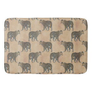 Tapis De Bain Simple Motif animal léopard doré