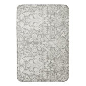 Tapis De Bain Simple motif floral damas blanc (devant Vertical)
