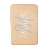 Tapis De Bain Simple pêche Typographie Gras & Monogramme Nom (Devant (Vertical))