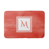 Tapis De Bain Simple rouge orange subtil marbre moderne Monogram (Devant)
