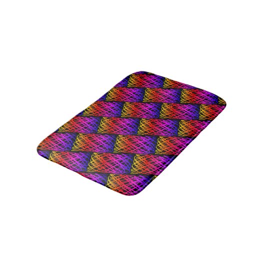 Tapis De Bain Simple Scribble | Half Drop | Arrière - plan noir (Angle)