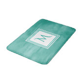 Tapis De Bain Simple Turquoise Vert subtil marbre Moderne Monogr (Angle)