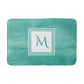 Tapis De Bain Simple Turquoise Vert subtil marbre Moderne Monogr (Devant)