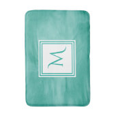 Tapis De Bain Simple Turquoise Vert subtil marbre Moderne Monogr (Devant (Vertical))