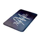 Tapis De Bain Simple typographie noire bleue gras & monogramme d (Angle)