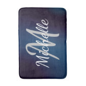 Tapis De Bain Simple typographie noire bleue gras & monogramme d (Devant (Vertical))