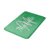 Tapis De Bain Simple vert de mer Typographie Gras & Monogramme d (Angle)