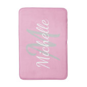 Tapis De Bain Simple vert de mer Typographie Gras & Monogramme d (Devant (Vertical))