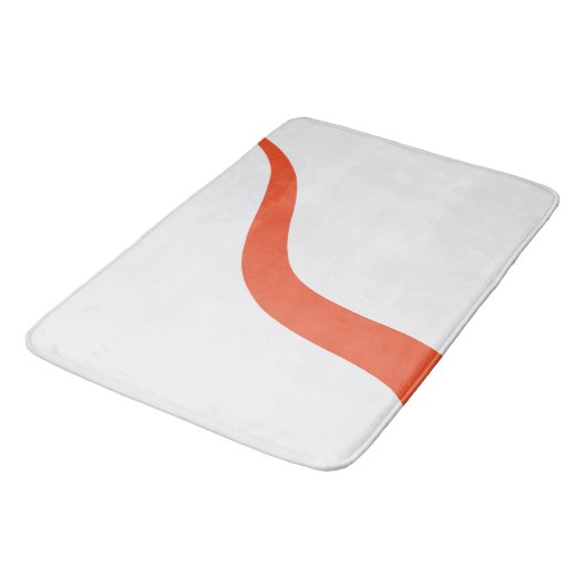 Tapis De Bain Simple Waves 3 - Orange et blanc (Angle)